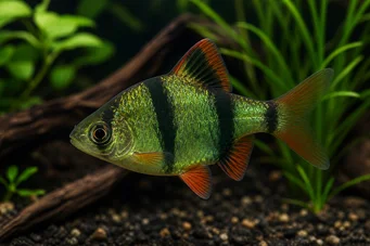 Barbus tetrazona vert (Zielona Sumatra)