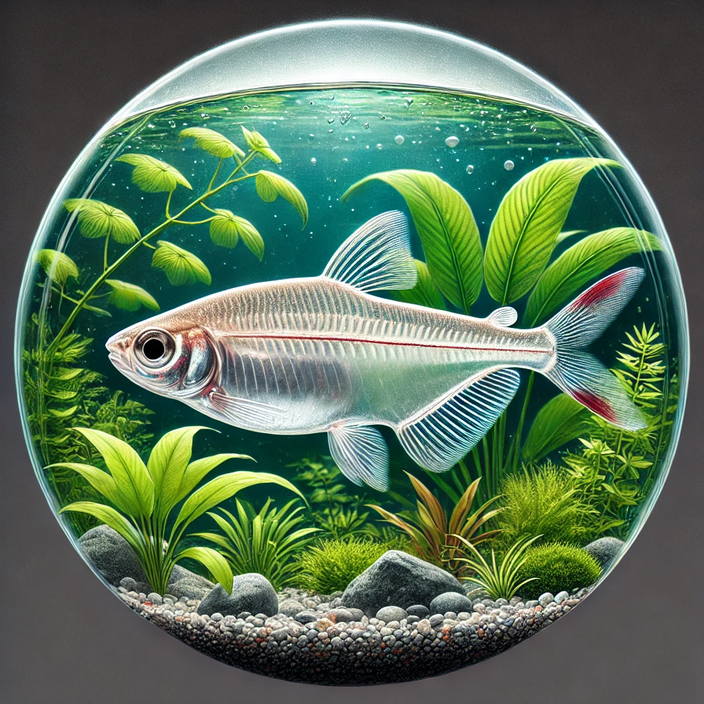 Prionobrama filigera Czerwony charakter szkla...